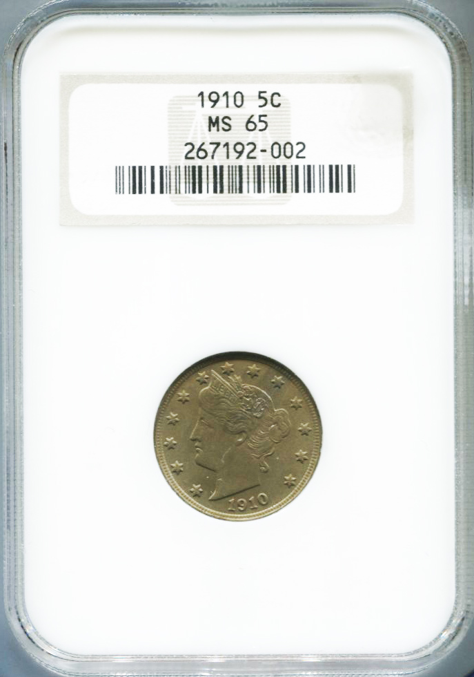1910 Liberty Nickel NGC MS65