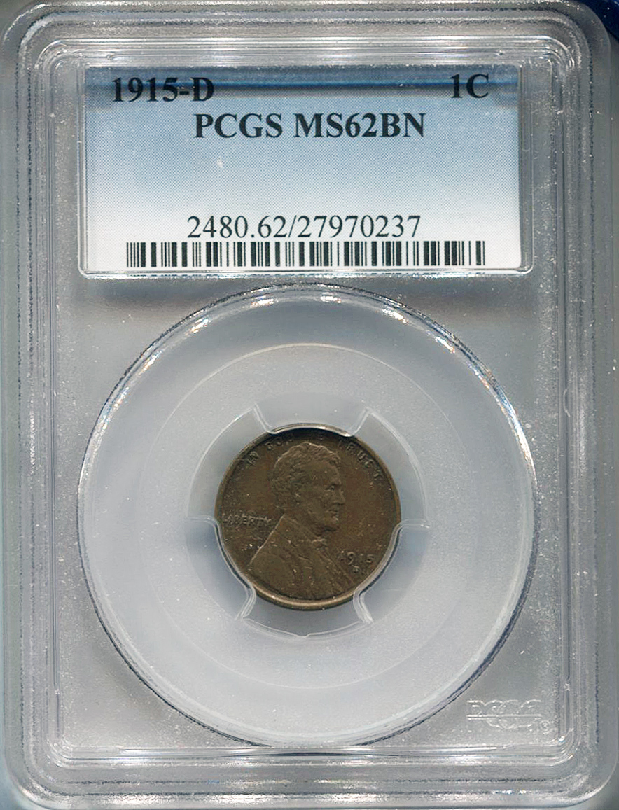 1915-D Lincoln Cent PCGS MS62 BRN