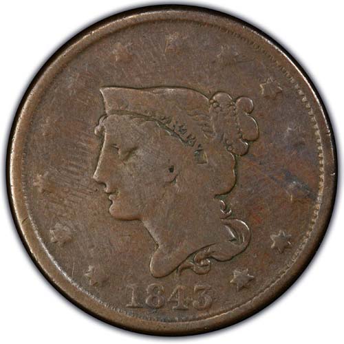 1848 Braided Hair Large Cent G4