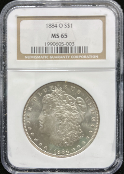 1884-O Morgan $  NGC MS 65