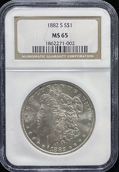 1882-S Morgan $ NGC MS65