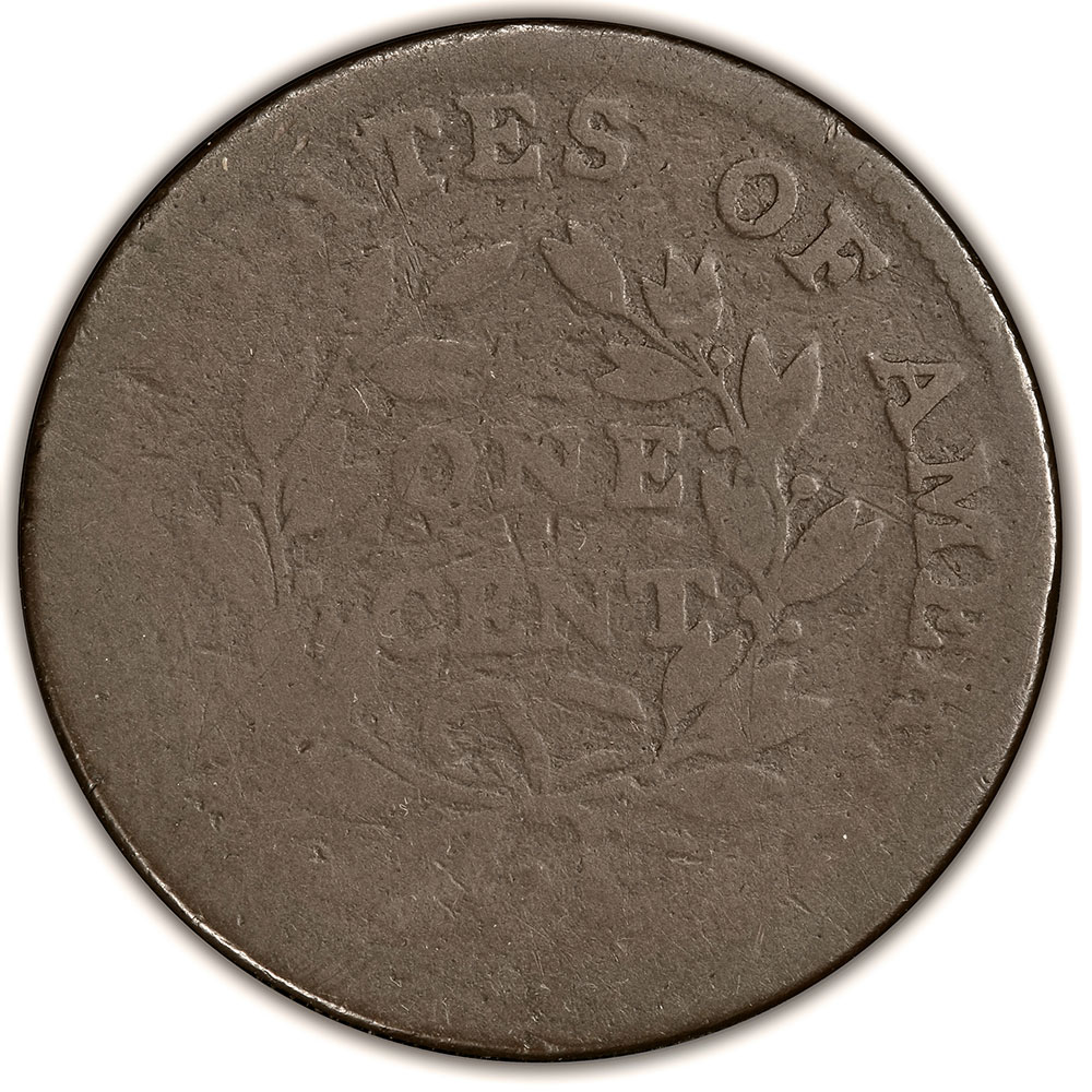 1828 Coronet Head Large Cent AG3