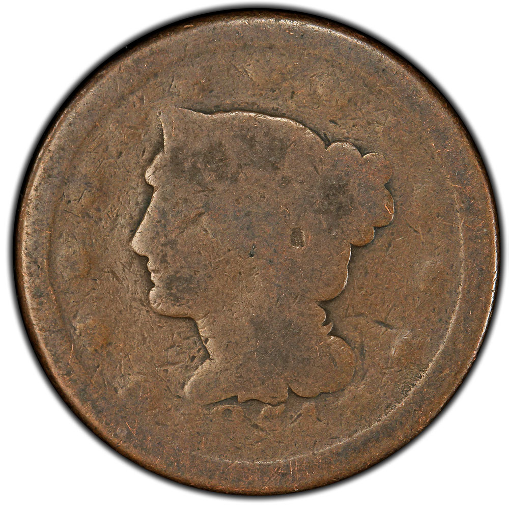 1847 Braided Hair Large Cent FR02