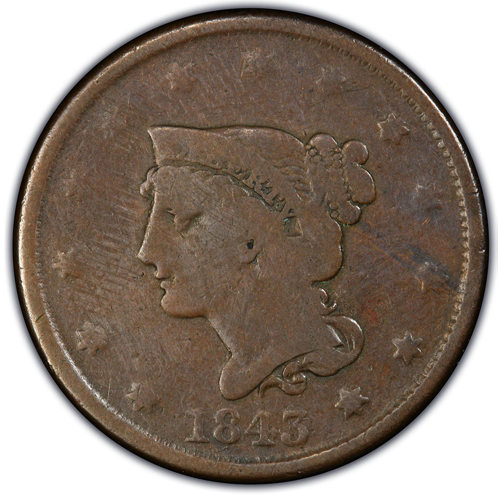 1847 Braided Hair Large Cent G4