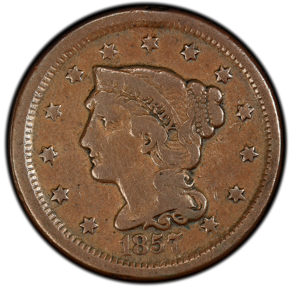 1847 Braided Hair Large Cent VG10