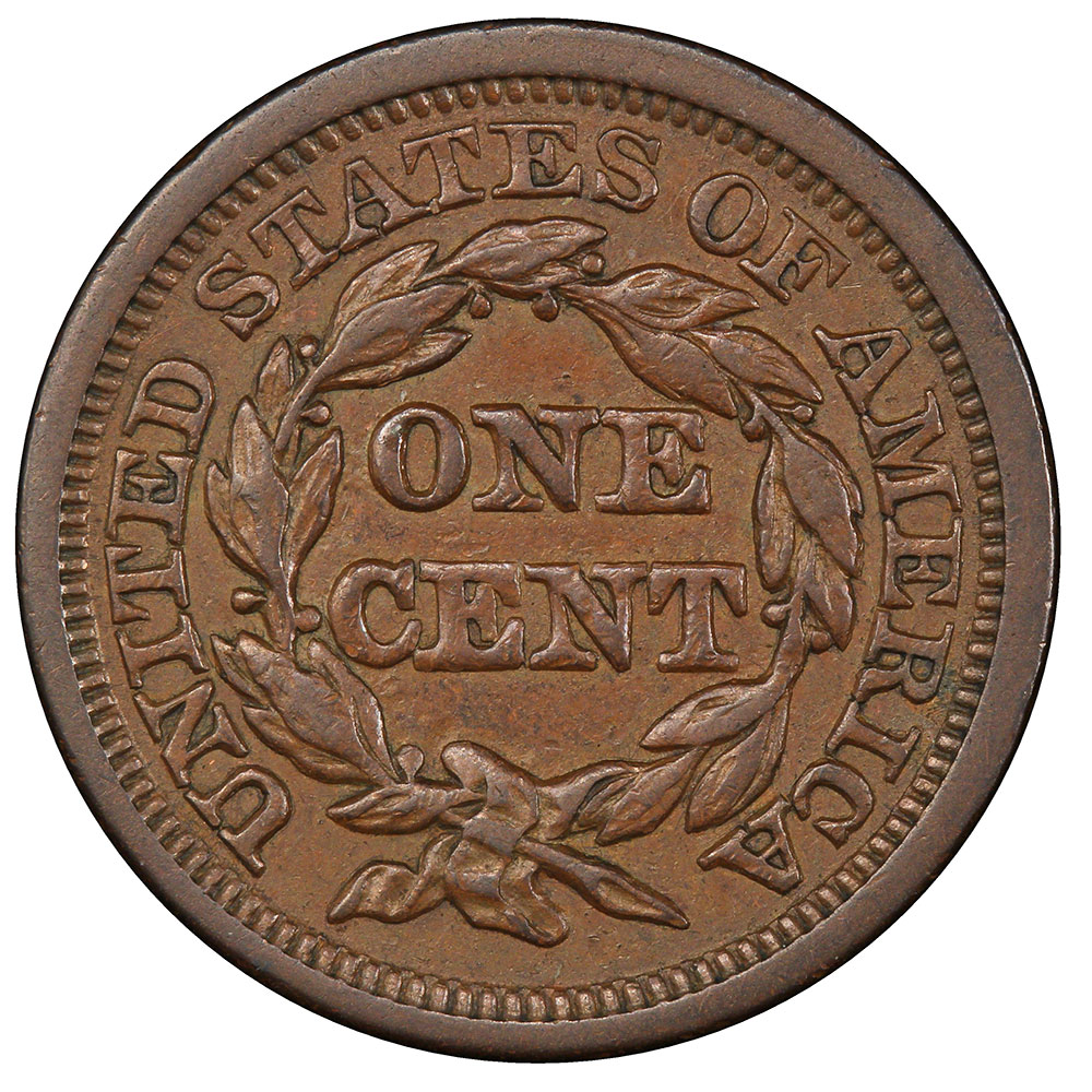 1850 Braided Hair Large Cent VF30