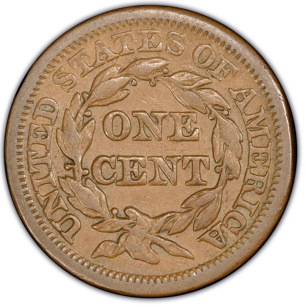1853 Braided Hair Large Cent VF35