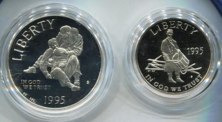 1995-S Civil War Proof 2 Coin set