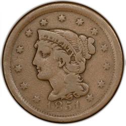1842 Braided Hair Large Cent VG8