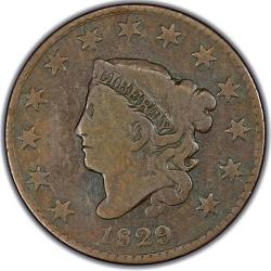 1827 Coronet Head Large Cent VG8