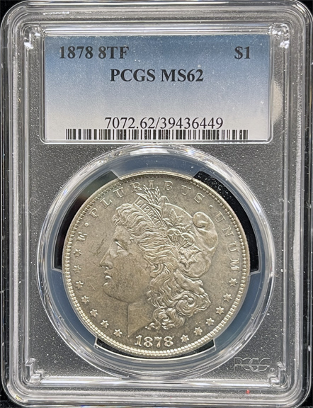 1878 8TF Morgan $  PCGS MS62