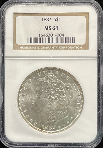 1887 Morgan $  NGC MS64